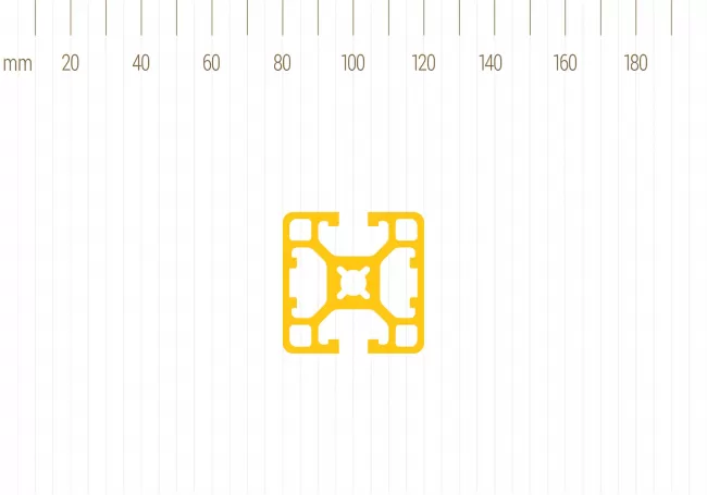 Profil 40x40L z dwoma rowkami U8 | 2N 180°
