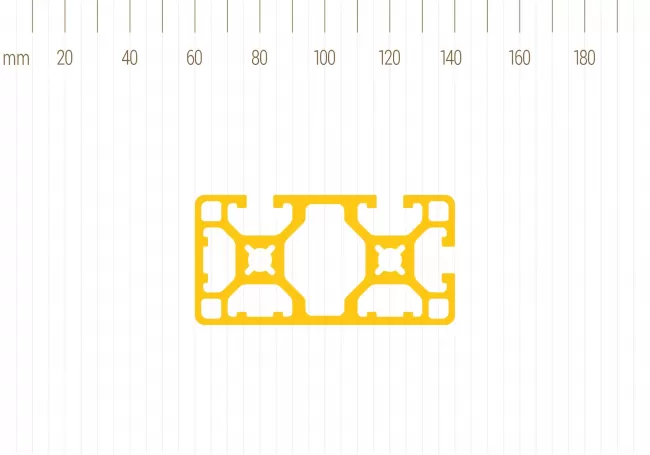 Lekki profil narożnikowy 40x80 z 3 rowkami U8 | 3N 90°